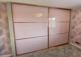 Examples of sliding wardrobes doors with in a wide range of coloured glasses
