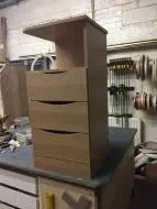 Unique open topped bedside awaiting delivery